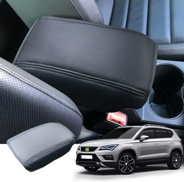 Сумісна з Seat Ateca FR 2017-2024 Чохол на центральний підлокітник, Кришка на підлокітник центральна консоль Чохол на підлокітник Ateca Аксесуари Black