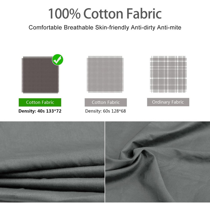 Бавовняний спальний мішок MYCARBON 2-в-1, 95x220 см, надлегкий спальний мішок із захисним чохлом на блискавці, ідеально підходить для походів, подорожей, кемпінгу, активного відпочинку, хостелів, гірських хатин, сірий