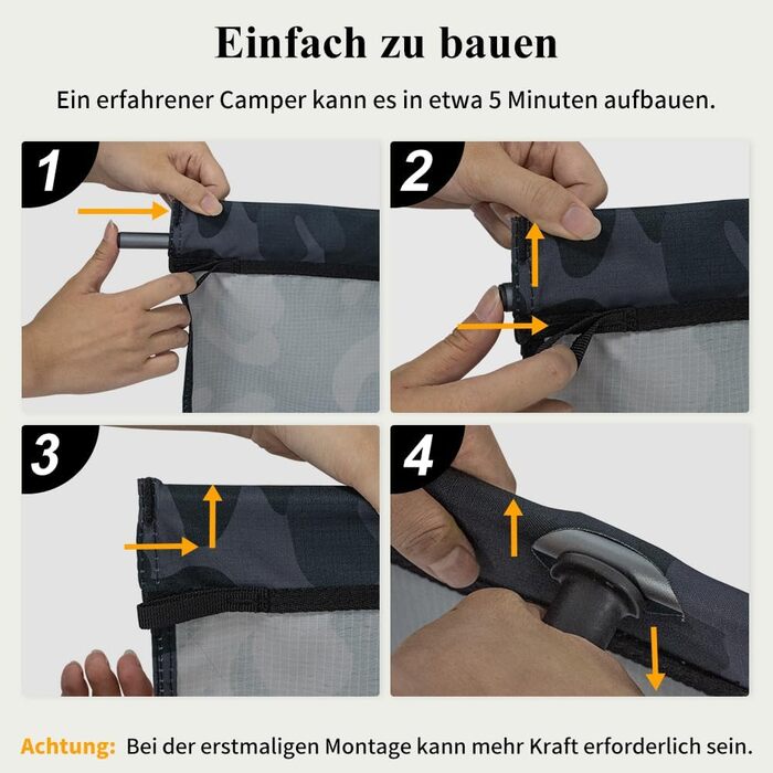 Надлегке розкладне похідне ліжко 190x70 см з алюмінію, компактне кемпінгове ліжко, легке в установці, міцне кемпінгове ліжко для наметів, походів на свіжому повітрі, подорожей, пляжу - камуфляжно-чорне