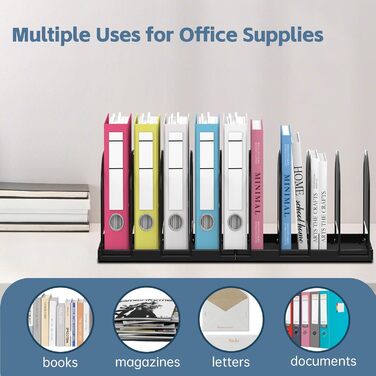 Відсіковий сітчастий органайзер для файлів для столу, вертикальний настільний органайзер для папок, сортування файлів, офісна організація, тримач для документів для дому, офісу та класу, чорний, 9-