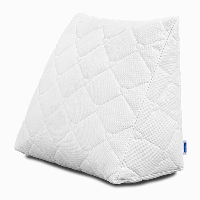 Подушка для спини - Клиноподібна подушка для ліжка - 60 x 50 x 30 см, Подушка для книги, дивана, дивана, подушка для читання, подушка для читання, перегляду телевізора, полегшення рефлюксу, бавовняний чохол, що можна прати, регульована товщина