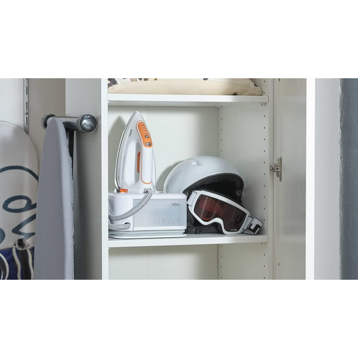 Парова прасувальна станція Braun CareStyle Compact Pro IS 2561 WH, парова праска з підошвою FreeGlide 3D, вертикальна подача пари,