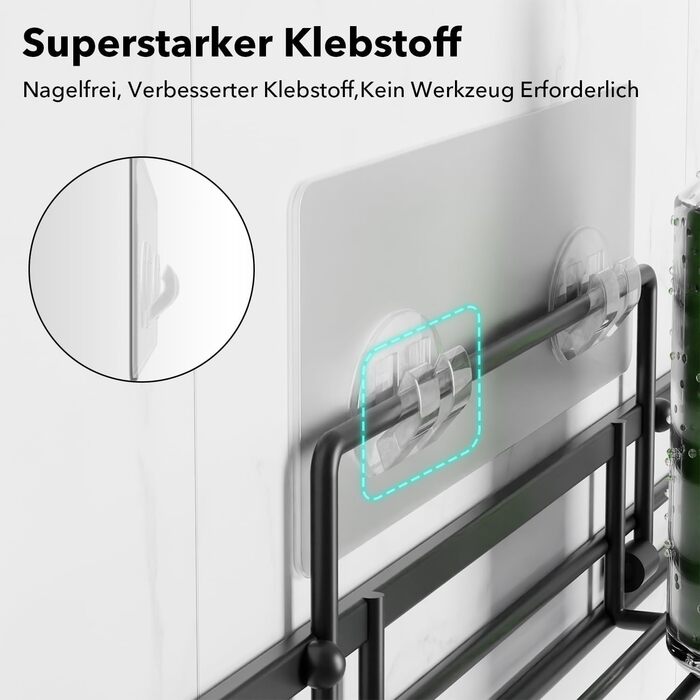 Поличка для душу шафран без свердління 2 шт. и поличка для душу кошик для душу органайзер для ванної кімнати, поличка для ванної п