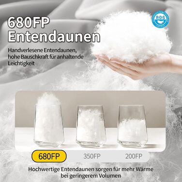 Пуховий спальний мішок на зиму, теплий та легкий зимовий спальний мішок для дорослих та дітей, легкий спальний мішок 680FP, підходить для походів, альпінізму, кемпінгу. Синій 7C