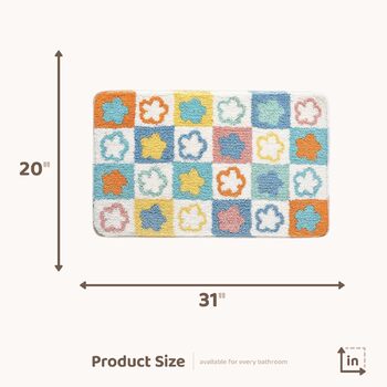 Милий килимок для ванної/килимок для ванної Molesun, нековзний м&39який килимок для душу, милий плюшевий мікрофібра, суперпоглинаючий плюшевий килимок, 50x80 см (прямокутний), маленькі квіти
