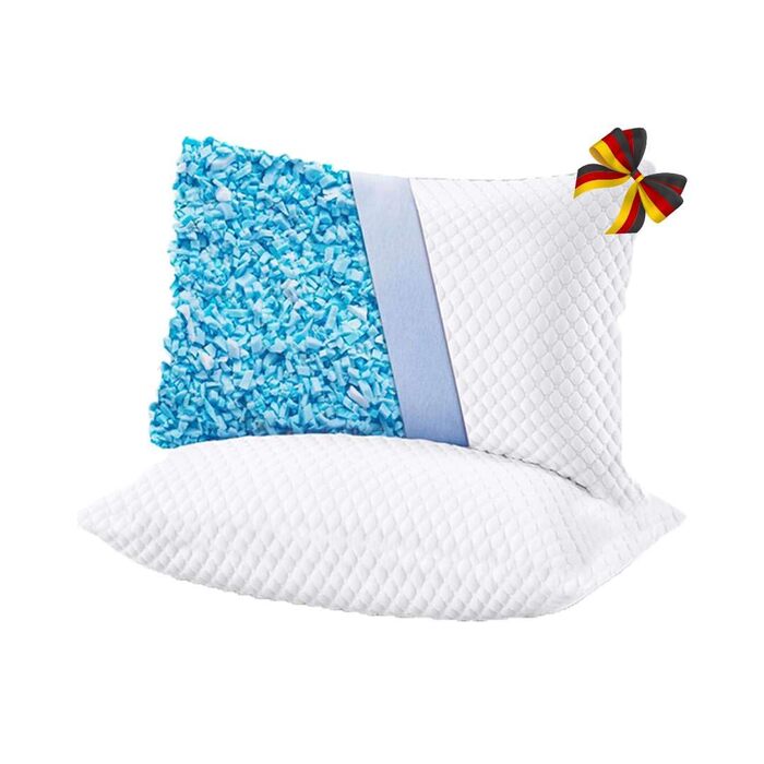 Розумна подушка Artwelt, подушка для шиї з піни з ефектом пам&39яті, регульована по висоті, ергономічна, двосторонній комфорт для літа та зими, гіпоалергенна, чохол, який можна прати, 50x70 см ()