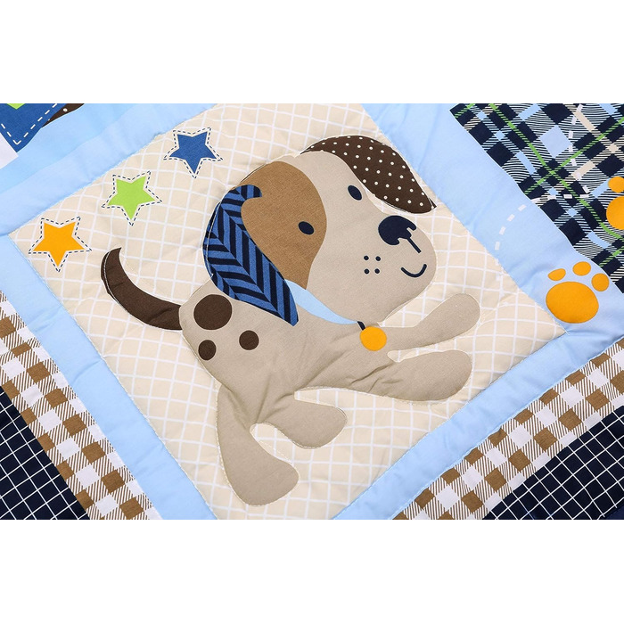 Комплект спортивної постільної білизни Brandream для хлопчиків Champ Dogs бейсбол баскетбол футбол 3-компонентний клаптиковий спор