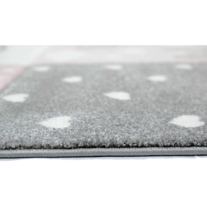 Килим мрія круглий дитяча кімната килим килим грати килим веселка серця хмари рожевий кремовий сірий розмір 160 см круглий 160 см