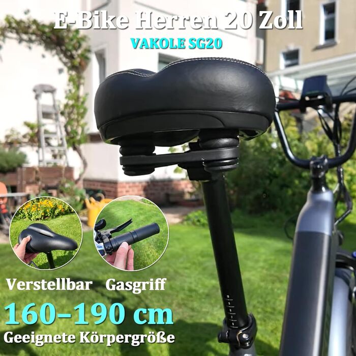 Чоловічий електровелосипед SG20 20x4,0 дюймів з акумулятором 48 В 14,4 Аг, двигуном 250 Вт та швидкістю 25 км/год, запасом ходу до 110 км, для щоденних поїздок, міста та бездоріжжя