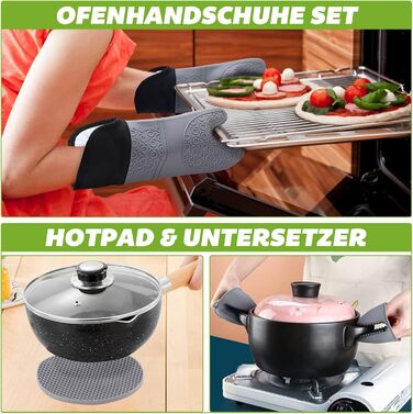 Рукавички для духовки Тримачі для духовки Рукавички для випічки Силікон Набір кухонних рукавичок термостійкий 230C- 2 рукавички дл