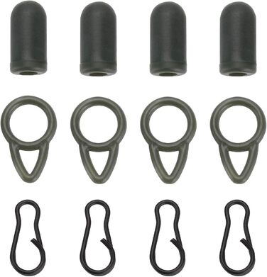 Комплектів Micro Rig Swivels Terminal Tackle Standard Run Ring Kit for Carp Fishing Carp Coarse Fishing Tackle Rings Rigs Connector, 16