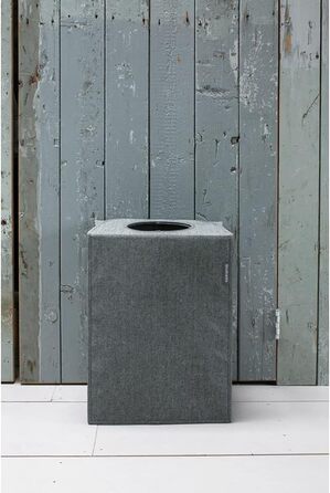 Мішок для білизни - Швидке відкриття - Міцний текстильний мішок - Економія місця - Кришка складається, утворюючи ручки - Легке спорожнення - Pepper Black - 55 L - 29,5 x 54,0 x 50,5 см