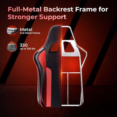 Ергономічне ігрове та офісне крісло seenda GCPro-10, безступеневе регулювання 145 з підставкою для ніг, суцільнометалевий каркас до 150 кг, 2D підлокітники, подушка для голови та попереку, чорно-сірий (чорний червоний)