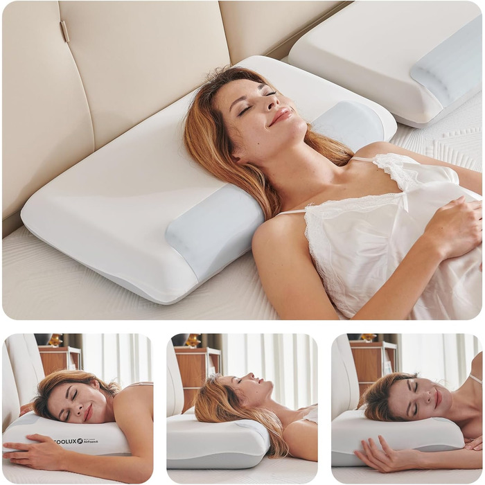Ергономічна подушка з піни з ефектом пам&39яті 2 висоти (10/11,5 см) - подушка для підтримки шиї для сну на боці та на спині, сертифікована CertiPUR-US та Oeko-TEX 100, з наволочкою, яку можна прати
