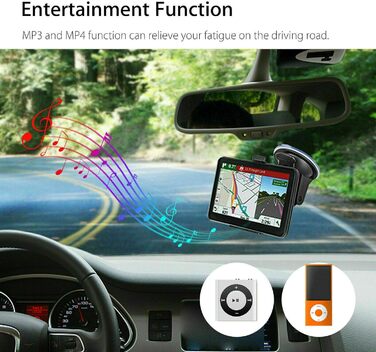 Автомобільні навігаційні пристрої Riloer Портативний автомобільний GPS-навігатор, 7-дюймовий для вантажівок, ємнісний сенсорний екран HD-карта FM, 3D-консоль автомобіля, Європи та інформація про дорожній рух у режимі реального часу