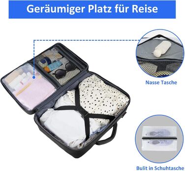 Ручна поклажа Taygeer Ryanair 40x30x20, легкий рюкзак для ручної поклажі Airplane 24L, рюкзак 40x30x20 з відділенням для ноутбука 15,6 дюймів та портом заряджання USB, невеликий дорожній рюкзак для вихідних, коротких поїздок, чорний Ryanair 40x30x20 см