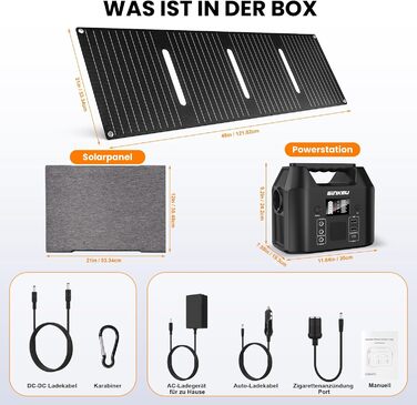 Портативна електростанція SinKeu 96 Втгод із сонячною панеллю 40 Вт, сонячним генератором на LiFePO4 акумуляторі 30000 мАг з розеткою змінного струму 230 В 150 Вт/12 В постійного струму/USB, аварійним джерелом живлення для кемпінгу, пікніків, саду, надзви