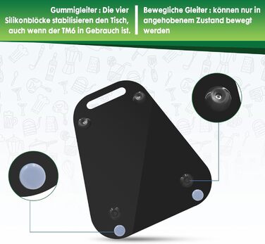 Для розсувної дошки Thermomix TM6, аксесуарів для акрилової розсувної дошки, швидкопереміщеної рухомої дошки для кухонного комбайна Thermomix Vorwerk TM 6 TM5 Аксесуари Pad Board (чорний)