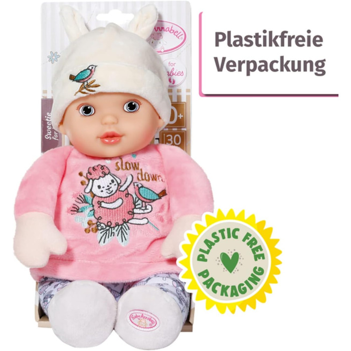 Ніжно-рожева ганчіркова лялька для немовлят, вбудоване брязкальце, можна прати, можна використовувати з народження., 706428 Baby A
