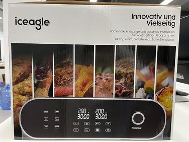 Двокамерна фритюрниця iceagle 11 л - XXL фритюрниця з 2 відділеннями Двозонна фритюрниця, 6 функцій приготування, сенсорний екран, книга рецептів, здорові страви для великої родини Подвійний кошик 11 л