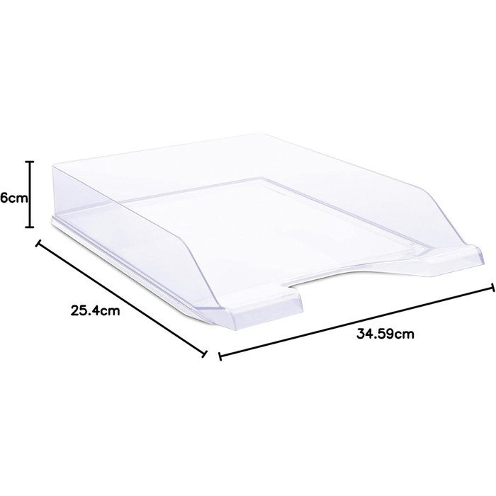 Стандартний прозорий лоток для листів DONAU, 6 предметів, кошик для листів A4, сучасний та штабелюваний, прозорий-кришталево чистий, настільний лоток, полістирол, 7470001PL-37