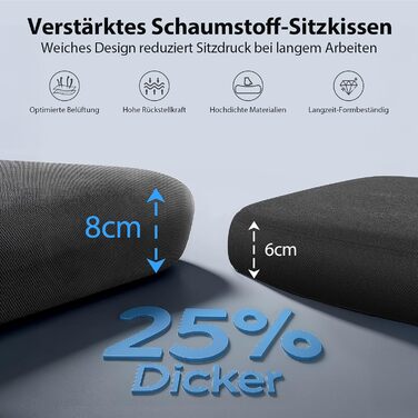 Ергономічне офісне крісло mfavour з гумовими колесами, 4D підлокітниками, регульованим підголівником та поперековою опорою, дихаюче сітчасте робоче крісло, металева основа, вантажопідйомність до 150 кг, чорний колір, 70 Г x 66 Ш x 134 В