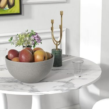 Обідній стіл HOMCOM 70 x 70 см Круглий кухонний стіл для 4 осіб Обідній стіл з мармуровим виглядом, ніжка-п&39єдестал, журнальний столик Сучасний стіл для кухні, їдальні та вітальні Білий