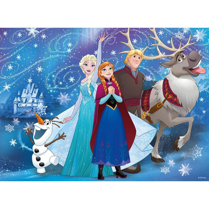 Дитячий пазл Ravensburger 136100 Disney Frozen Glittering Snow 100 елементів XXL - пазл для дітей від 6 років - з блискітками. Дит