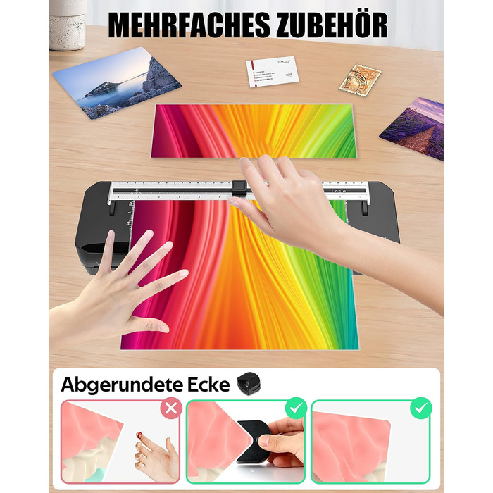 Ламінатор, ламінатор A3 з 50 ламінуючими пакетами, швидкий прогрів за 70 секунд, машина для гарячого та холодного ламінування з вбудованим різаком для паперу для дому, школи, офісу, чорний-50pics