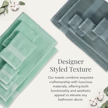 Набір рушників з 100 бавовни, 6 предметів, надзвичайно м'які та поглинаючі, швидкосохнучі, 2 банних рушники, 2 рушники для рук та