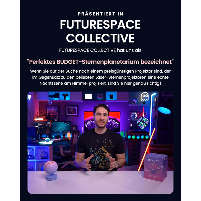 Проектор зоряного неба POCOCO, світлодіодний проектор для галактик, планетарій для дітей та дорослих, нічник-проектор Aurora з 2 дисками та таймером, креативне освітлення, засіб для сну та релаксації, білий