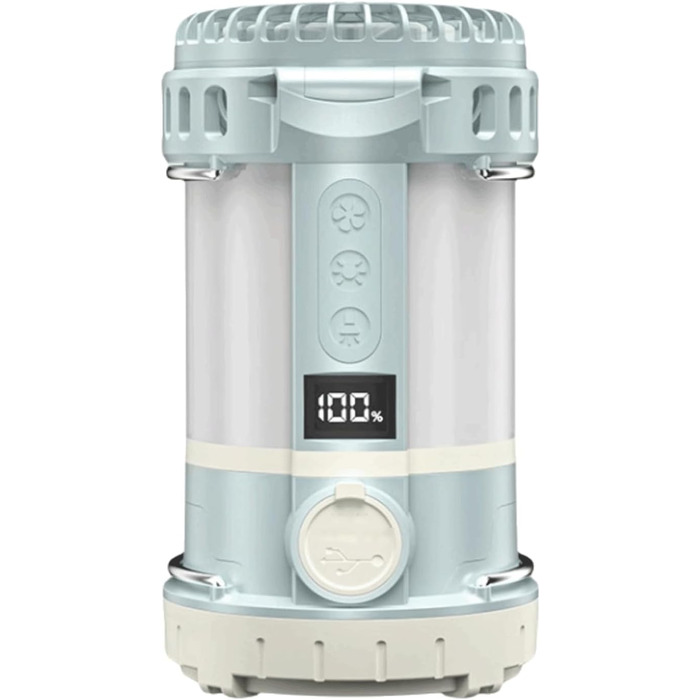 Кемпінговий вентилятор-ліхтар акумуляторний світлодіодний ліхтар цифровий дисплей 3 швидкості практичний кемпінговий ліхтар ідеально підходить для намету на відкритому повітрі, кемпінгу, вентилятор-ліхтар