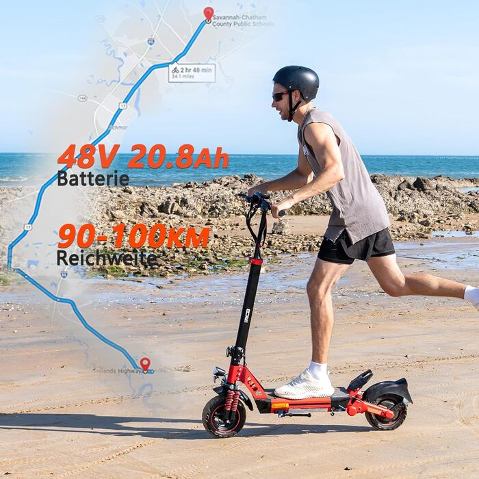 Електросамокат RCB D5, електросамокат з допуском до дорожнього руху (ABE), дальність 90-140 км, акумулятор 20,8-27 Ач, двигун 500