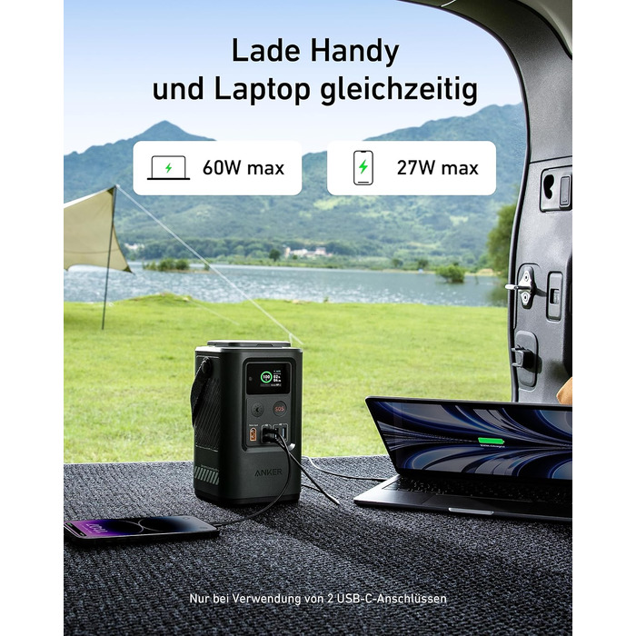 Портативний зарядний пристрій на 60 000 мАг з цифровим дисплеєм, висувним автоматичним підсвічуванням і режимом SOS, потужністю 60