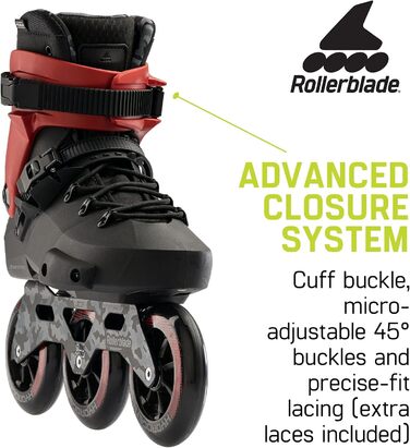 110 Unisex Adult Fitness Inline Skates Black/Red Urban Performance Inline Skates 9/9.5 Unisex Adult Fitness Inline Skates Black/Re