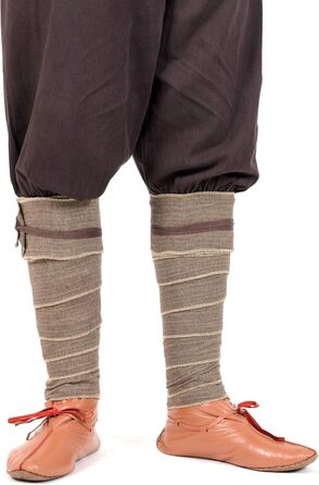 Середньовічні накидки на ноги Battle-Merchant для чоловіків та жінок, пара, візерунок &quotялинка&quot для середньовічних штанів або штанів вікінгів, бавовна, вікінги, LARP синій/натуральний