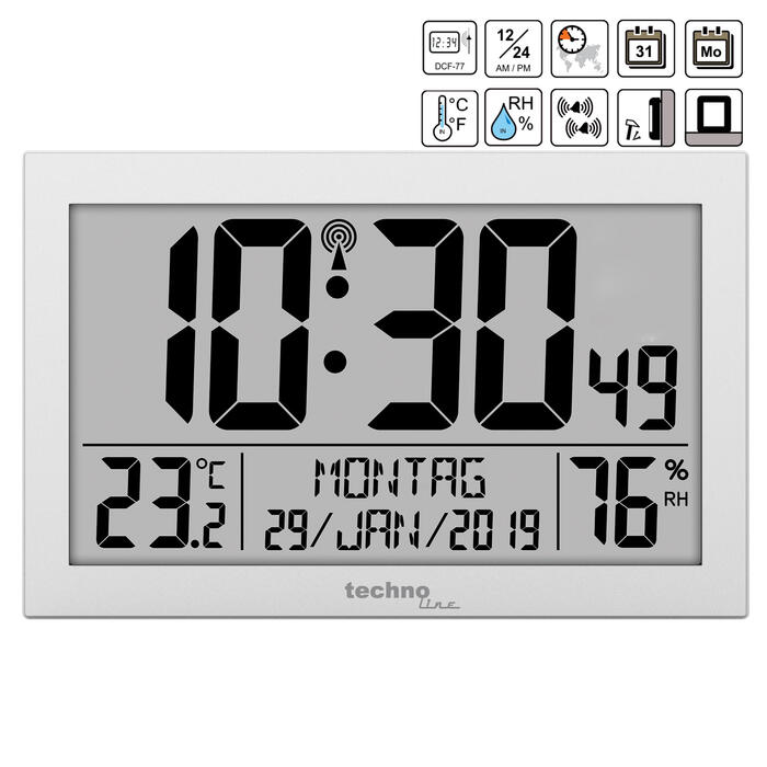Годинник настінний Technoline WS8016 Silver (WS8016)
