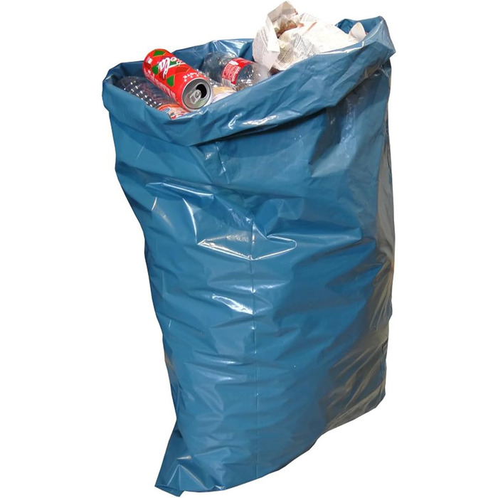 Опт Hossi&39s Мішки для сміття 120 літрів, 10 рулонів по 25 мішків Сині сміттєві мішки для побутових, садових та громадських відходів Міцні сміттєві мішки товщиною 39 мкм (700 x 1100 мм), 1 коробка (10 рулонів) 39 мкм