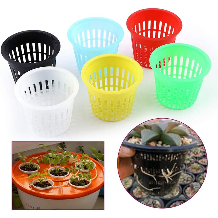 Кошик для рослин, 10 шт. Heavy Duty Mesh Pot Net Cup Basket Hydroponic Plant Grow for Hydroponics (чорний)