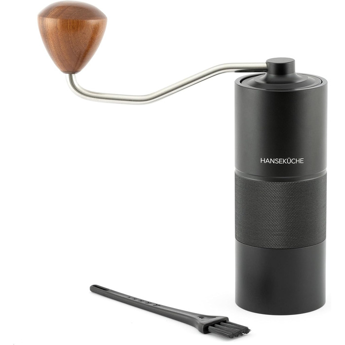 Ручна кавомолка Hansekche - Високоякісна ручна кавомолка з нержавіючої сталі з регульованим помелом - Професійний аксесуар для кав
