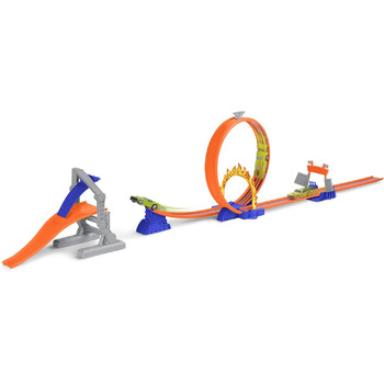 З гоночним автомобілем, петлею, вогняним кільцем, трасами, рампою іграшковий набір автомобіля для дітей від 3 років (16 предметів)