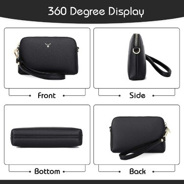 Сумочка жіноча невелика сумка через плече жіноча сумка зі шкіри PU для мобільного телефону з ремінцем на зап'ясті та регульованим