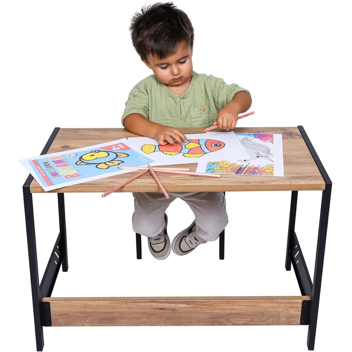 Промислове житло Ігровий стіл - Стіл для занять - Дитячий стіл і стільці - Дитячий письмовий стіл - Монтессорі - Меблі для дитячої