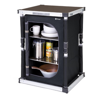 Кухня для кемпінгу BERGER Tampere S Складана шафа для кемпінгу з відділеннями для зберігання та сумкою для перенесення Кухня для кемпінгу на свіжому повітрі, Складана кухонна шафа для кемпінгу з алюмінієвою рамою, Кухонна шафа для кемпінгу (S)