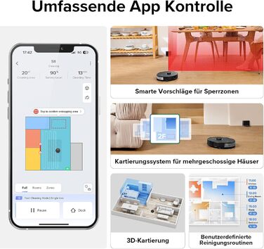 Робот-пилосос з подвійною щіткою та 6000 Па і 3D текстурою Легкий робот-пилосос, що уникає перешкод, сумісний з Alexa для шерсті д