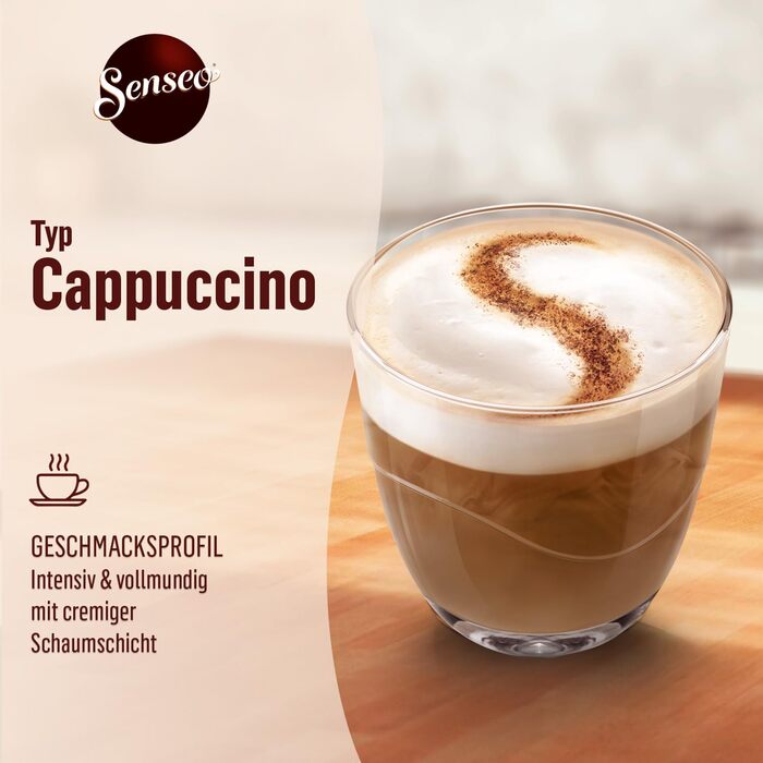 Капсулі Senseo Cappuccino, 10 x 8 напоїв, 80 кавових капсул