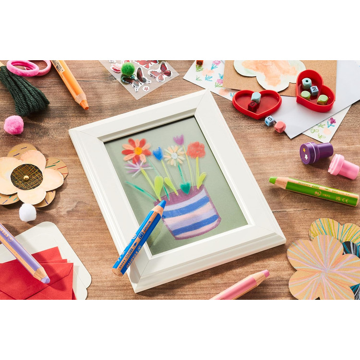 Кольоровий олівець, акварель та воскова крейда - дерев&39яний 3 в 1 - 10 шт. (10 шт. , 1 упаковка) без точилки