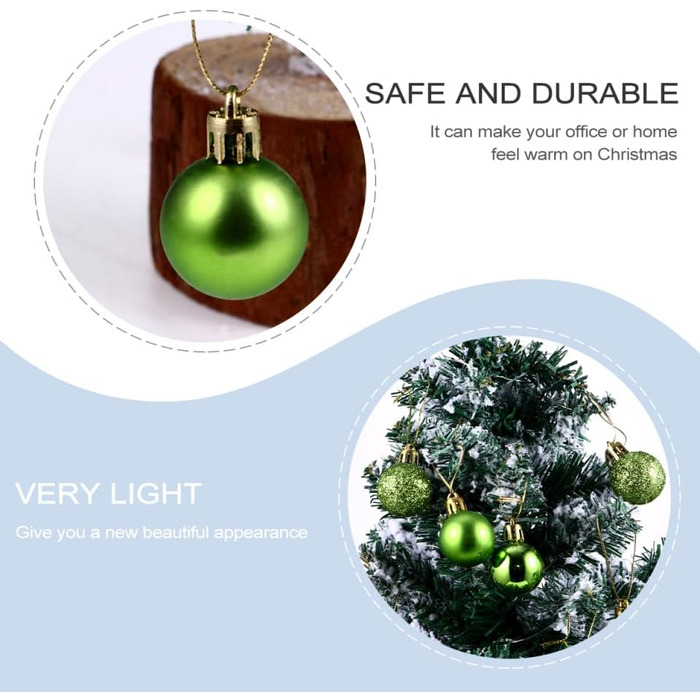 Ялинкові кулі 48 шт зелені Homoyoyo