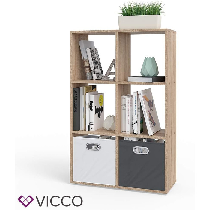 Квадратна перегородка для кімнати Vicco, книжкова шафа, Sonoma, 72 x 107,8 см Sonoma 72x107,8x29 см