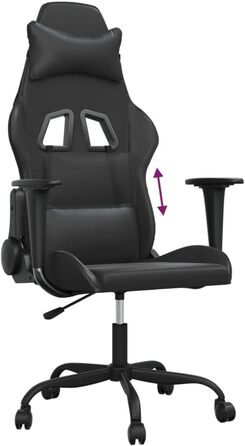 Ігрове крісло INLIFE чорного кольору зі штучної шкіри, Меблі, Крісла, Ігрові крісла, Чорний, 16,1 кг, 3143649